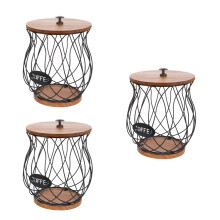3Pcs Metal Coffee Storage Organizer Basket for Home Countertop