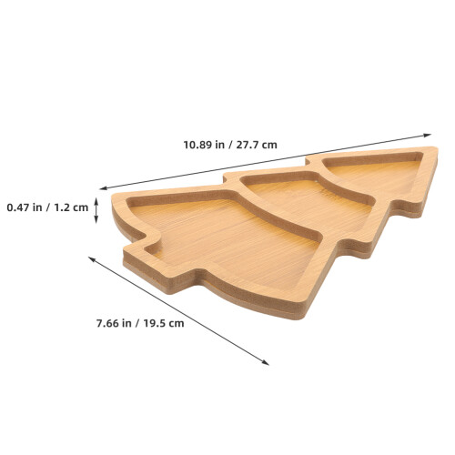 6Pièces Plateau Sapin De Multi Compartiments Marron Clair 1