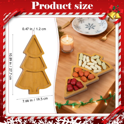 6Pièces Plateau Sapin De Multi Compartiments Marron Clair 2