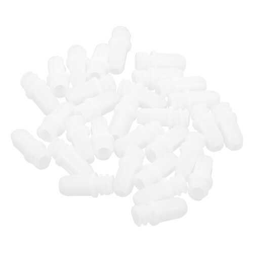 60Pcs White Plastic Injector Tip Caps Anti-Leak Sealing Needle Covers