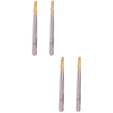 4St Zilveren Eyebrow Tweezers Rvs Duo Set Voor Wenkbrauwen