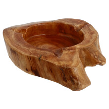 2Pcs Wooden Ashtray Light Brown Home Use Decorative Desktop Holder