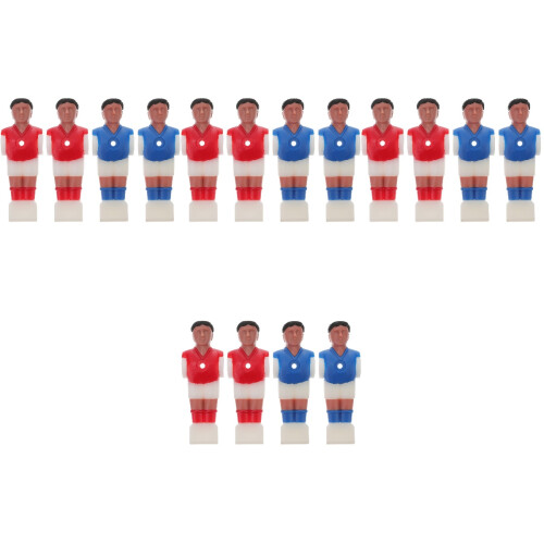 16Pcs Mini Football Figures Assorted Color Foosball Player Replacement