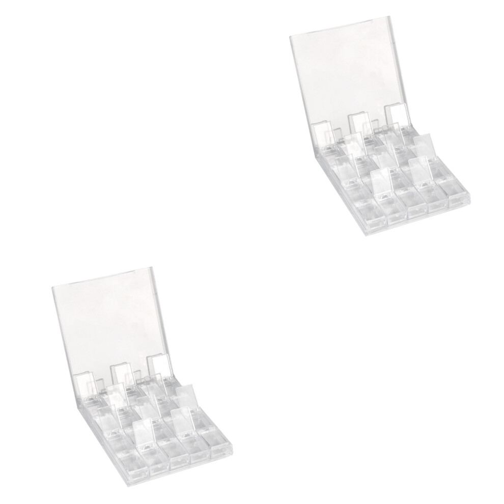 Solustre 2Pcs Clear Diamond Storage Box With 20 Lidded Compartments For Jewelry