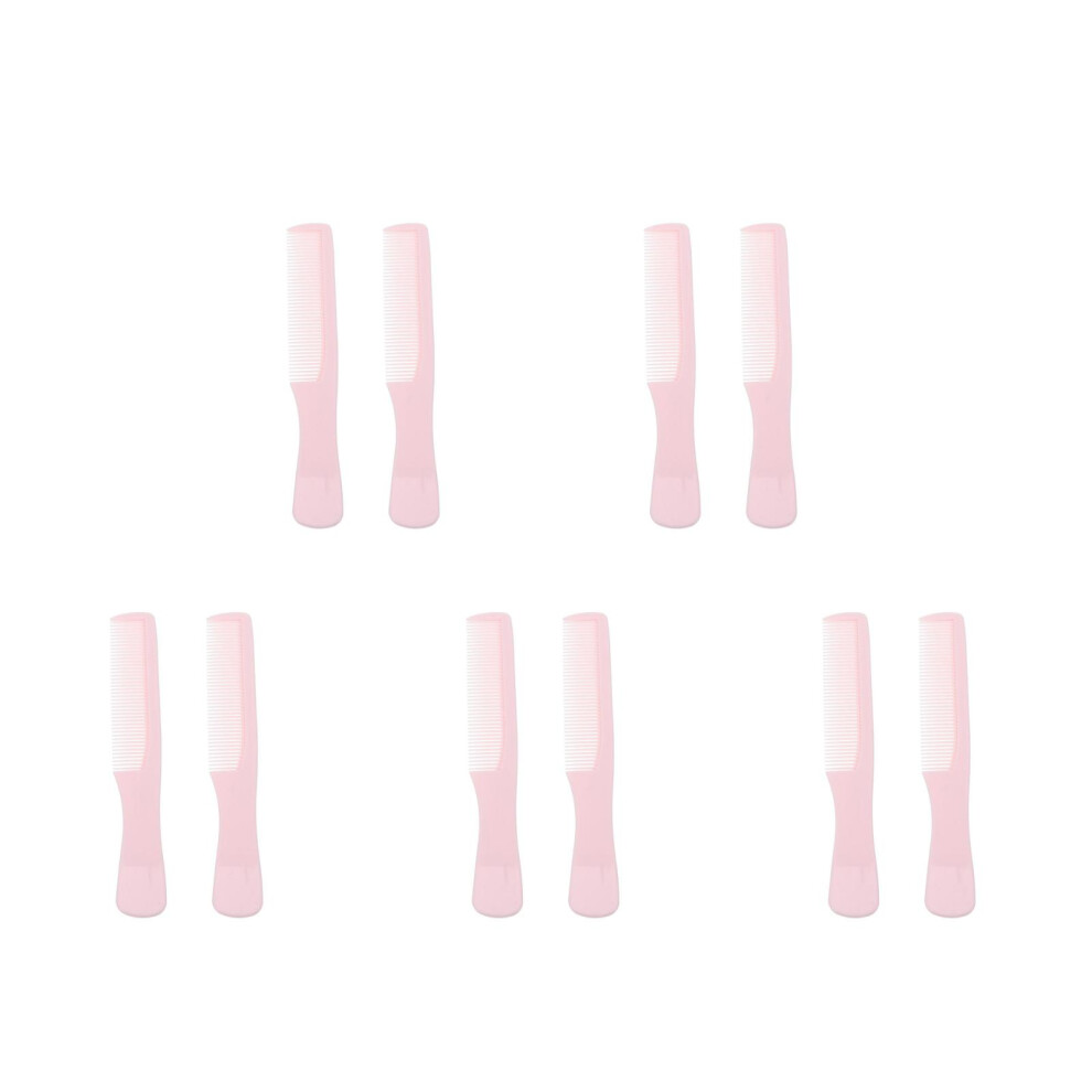 Solustre Unisex Pink 10Pcs Anti-Static Fine Tooth Hair Comb For Women Home Use