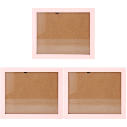 3Pcs Pink Table and Wall Photo Frames for Photos