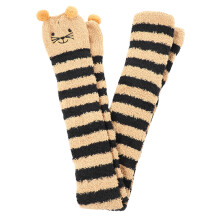 3Pairs Warm Fuzzy Knee High Stockings Girls Coral Fleece Socks Multi