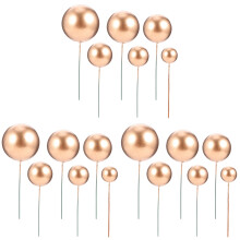 90Pcs Golden Ball Cake Topper Plastic Dessert Decorations