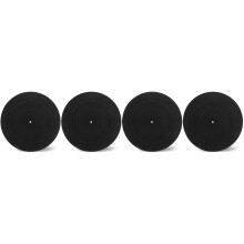 4Pcs Premium Black Vinyl Record Protective Mats for Turntable Players