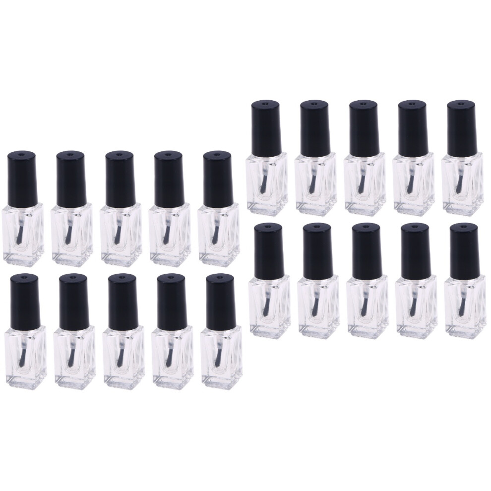 Ohphcall 40Pcs Transparent Empty Nail Polish Bottles 5Ml With Brush For Diy