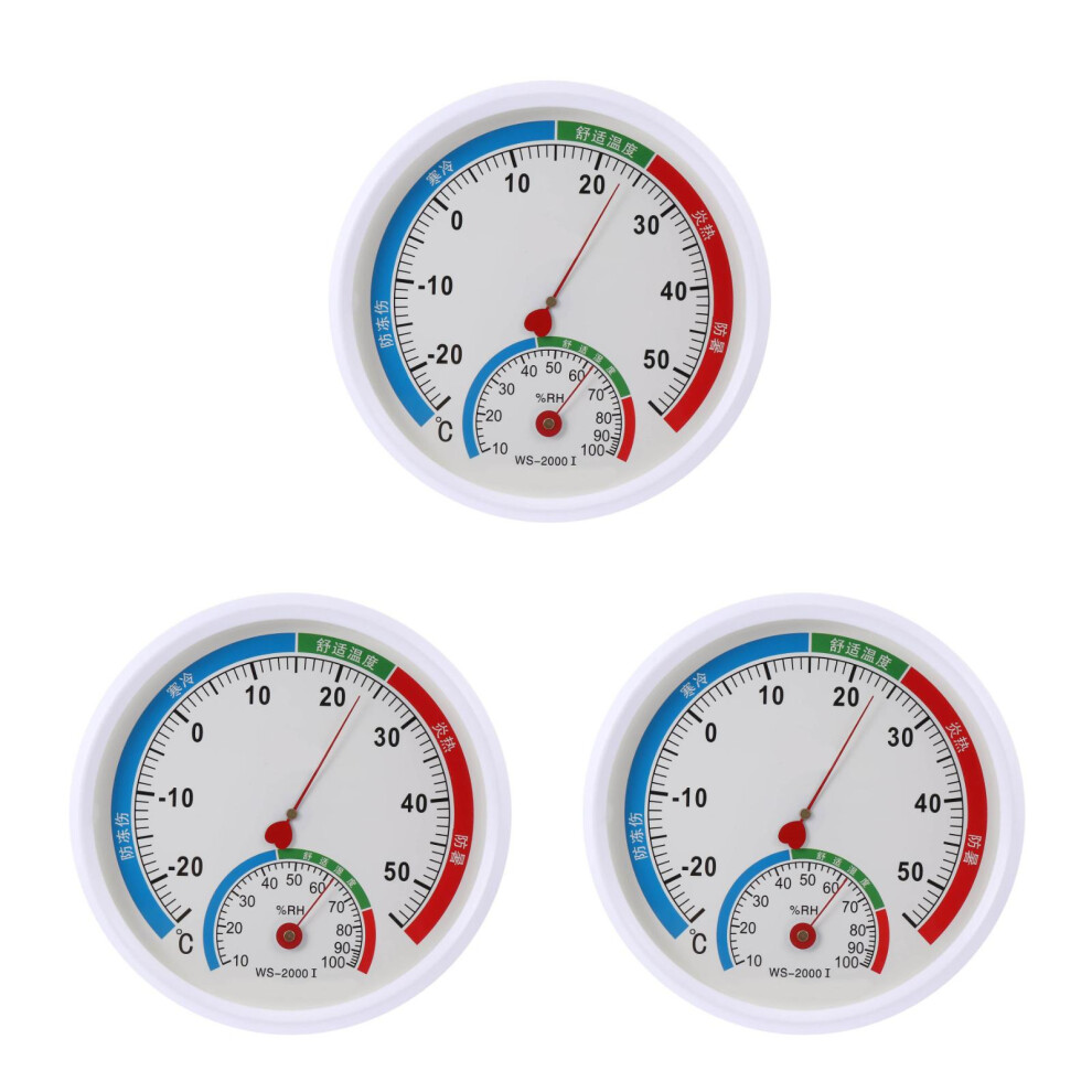 3Pcs White Plastic Hygrothermograph Indoor Temperature Humidity Meter 3703348628857