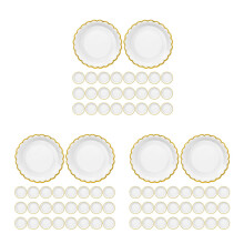 150Pcs White Floral Paper Plates Sturdy Party Dessert Plates for Bbq