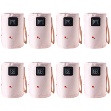 8St Universele Babyflesverwarmer Roze USB Met Draagbare Warmhoudtas