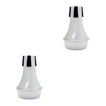 2Pcs Silver Trumpet Mutes ABS Material Noise Reduction for Practice