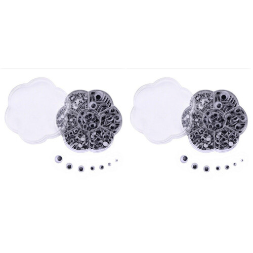 1400 Pieces Round Wiggle Googly Eyes With Self-Adhesive Assorted Sizes