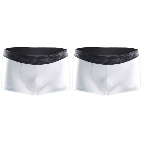 2Pcs White Men Underwear Ice Silk Breathable Lightweight