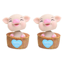 2St Aantrekkelijke Hars Varkens Ornament Voor Auto En Bureau