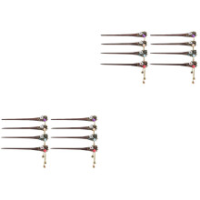 2Pcs Vintage Wooden Hair Stick in Coffee for Elegant Hair Decoration