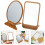 8Pcs Small Wooden Table Mirror Portable Folding Mirror 10