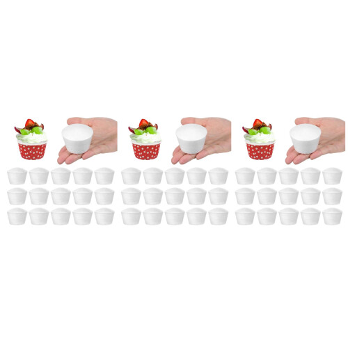 60Pcs Small White Foams Cupcake DIY Models for Wedding Cake Displays