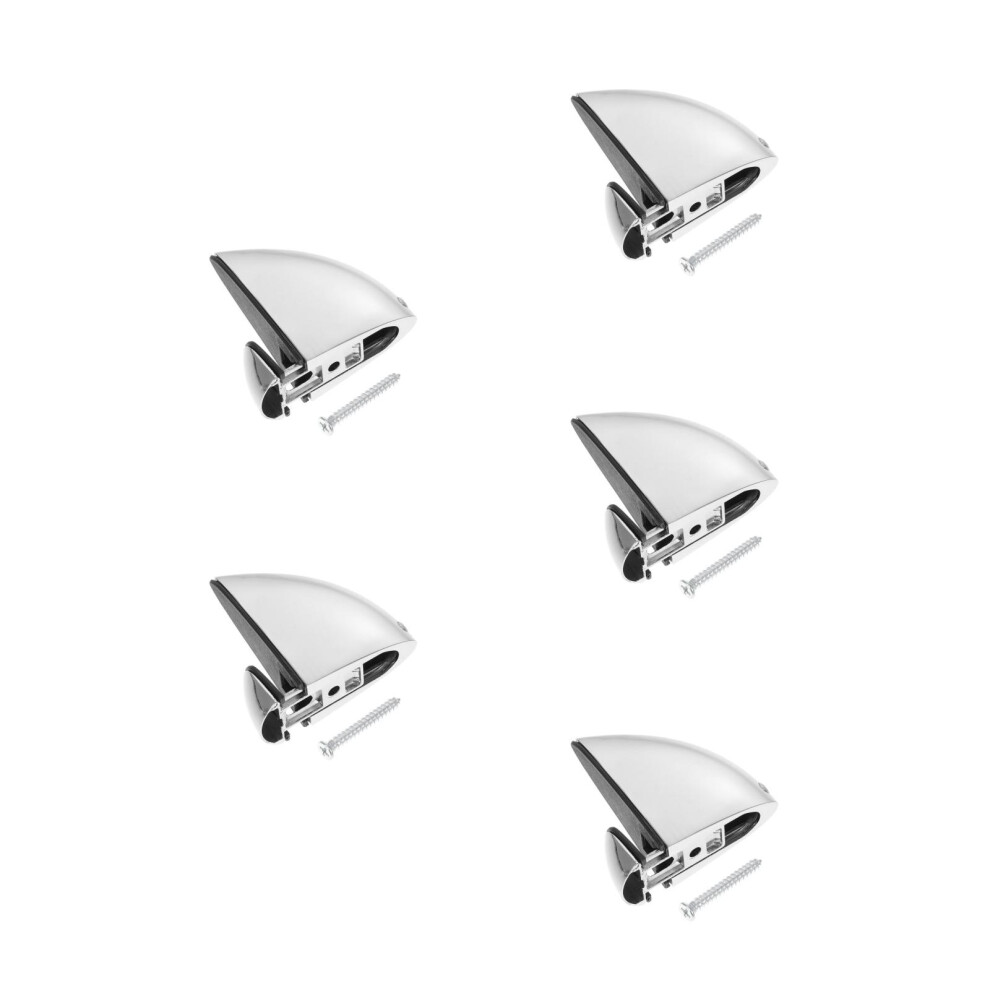 5Pcs Zinc Alloy Silver Glass Fish Mouth Clip Mirror Holder 3703416367114
