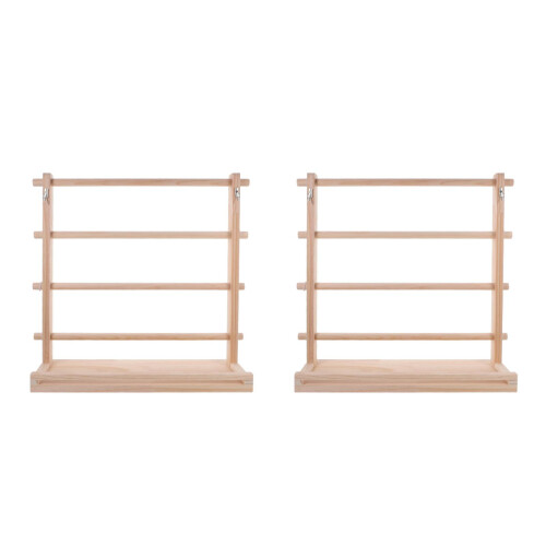 2Pcs Wood Thread Organizer Rack Ribbon Spool Storage Stand for Sewing