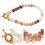 2Pcs Handmade Boho Beaded Bracelets for Women Natural Stone Adjustable 10