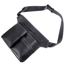 2Pcs Scissor Bag Hairdressing Waist Belt Black with Pockets