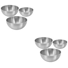 6Pcs Metal Mixing Bowls Stainless Steel Silver Versatile Cooking Bowls