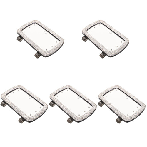 5Pcs Car Makeup Mirror Silver Glass Plastic Clamp-on for Visor Use 2