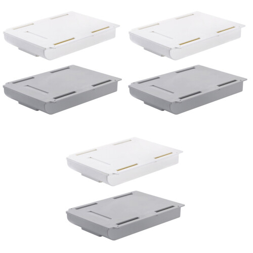 6Pcs White Grey Storage Case Drawer Organizer for Desk Use