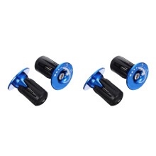 2Pairs Blue Aluminium Alloy Bike Handlebar Plugs Replacement Bar Ends