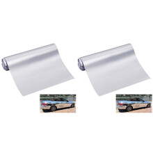 2Pcs Silver Car Wrap Vinyl Film Self-Adhesive Waterproof Sticker Sheet