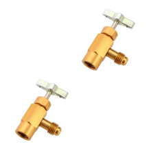 2Pcs Heavy-Duty Golden A/c Refrigerant Can Tap Valve for Car R-134A