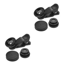 2Pcs Black Phone Camera Lens 3-in-1 Clip Kit Wide Angle Macro Fisheye