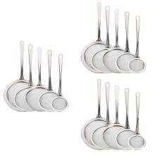 15Pcs Practical Silver Baking Sieve Kitchen Strainer for Fried Chicken