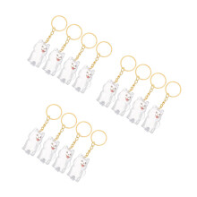 12Pcs Transparent Dog Hair Remembrance Box Keychain Pet Memory Pendant