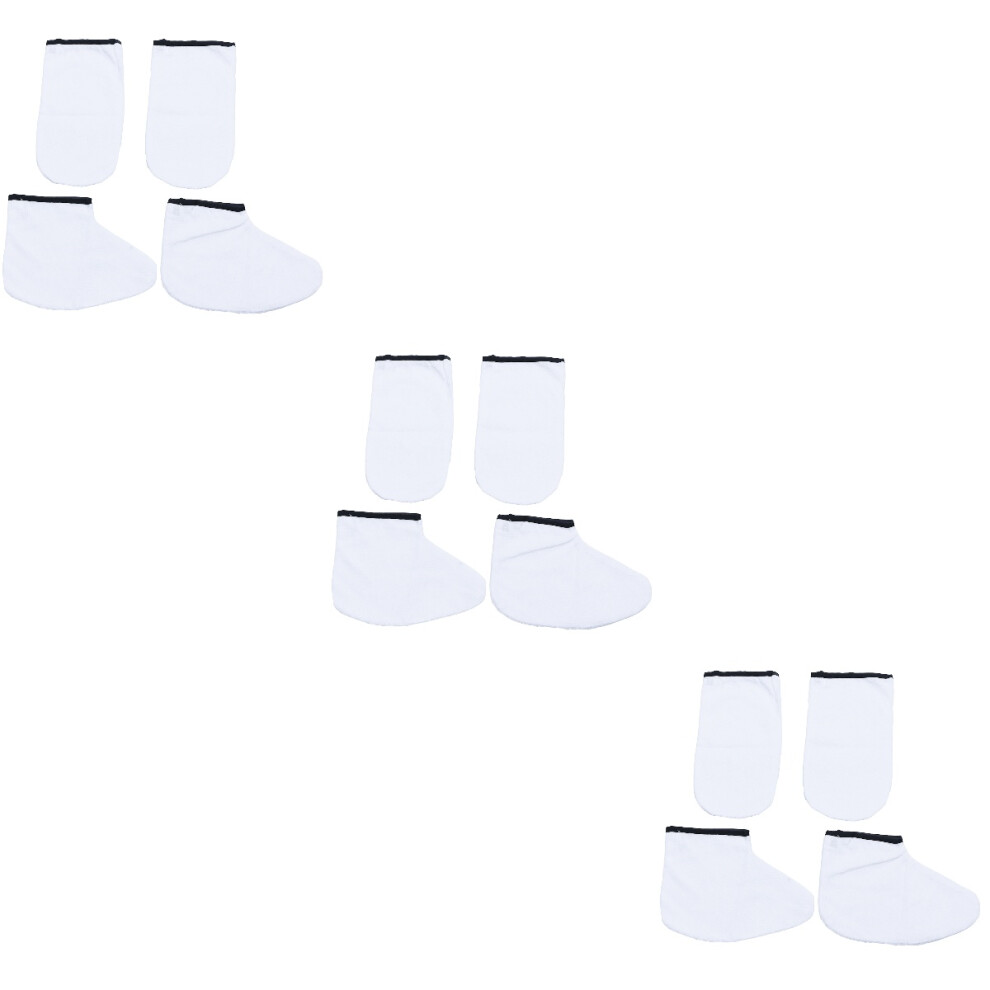 Iplusmile White 6Pairs Insulated Paraffin Wax Gloves Cotton Hand And Foot Covers