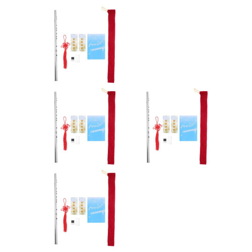 4Sets Durable Stainless Steel Flute Assorted Color for Beginners