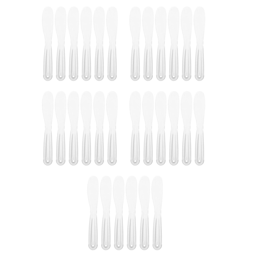 Ohphcall 30Pcs Facial Spatula Transparent Plastic Mask Applicator For Creams