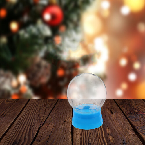 18Pcs DIY Blue Plastic Snow Globe Display Domes for Christmas Decor 2