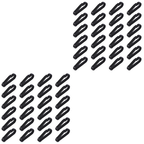 260Pcs Black Plastic DIY Mask Hooks Adjustable Rope Buckles Durable