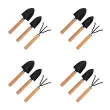 12Pcs Mini Gardening Tool Set Wooden Iron Compact Outdoor Indoor Tools