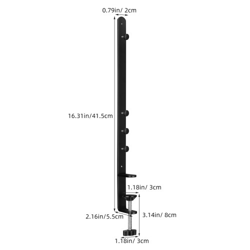 4Pcs Sturdy Black Iron Folding Shelf Brackets Adjustable for Pegboards 2