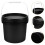 2Pcs PP Paint Buckets with Lid for Storage Black Plastic Bucket 3
