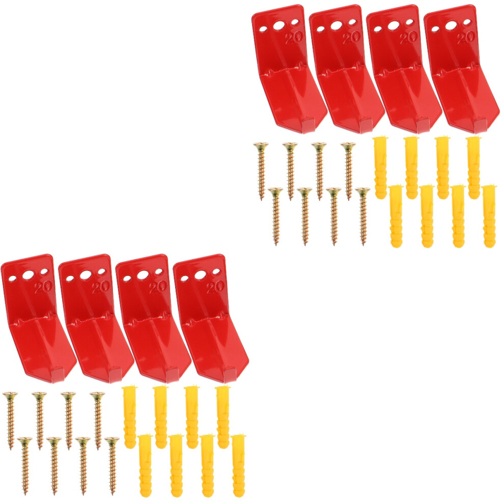 8Pcs Fire Extinguisher Wall Mount Bracket Red Metal Heavy Duty Holder 3703116081907