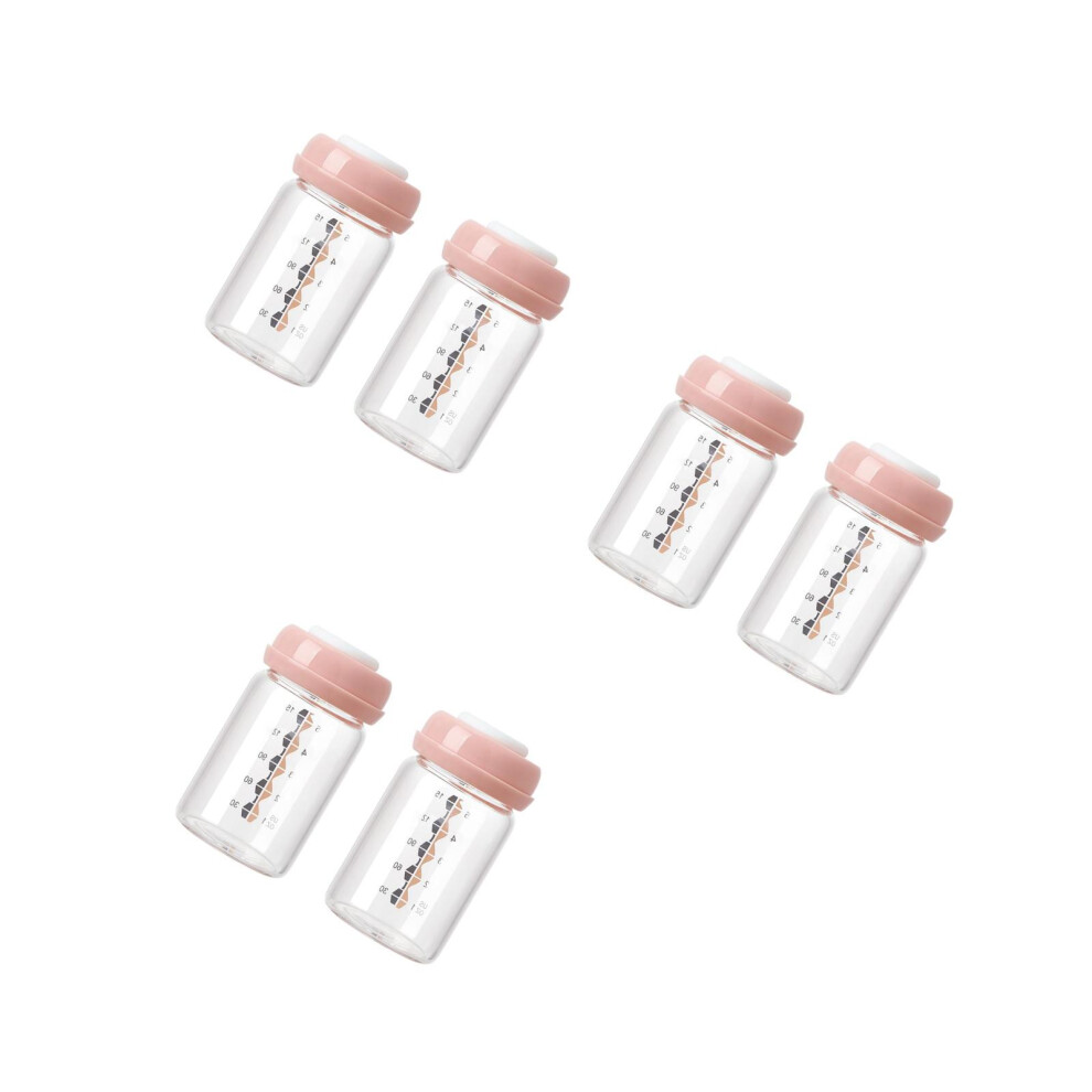 6Pcs Breast Milk Storing Bottles Portable Newborn Storage Cups Pink Artibetter
