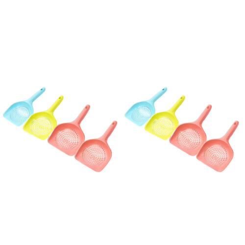 8Pcs Cat Litter Scoop Plastic Pet Long Handle Assorted Colors