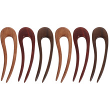 6Pcs Durable Wooden Vintage Hairpins U Shape Decorative Hair Pin Women
