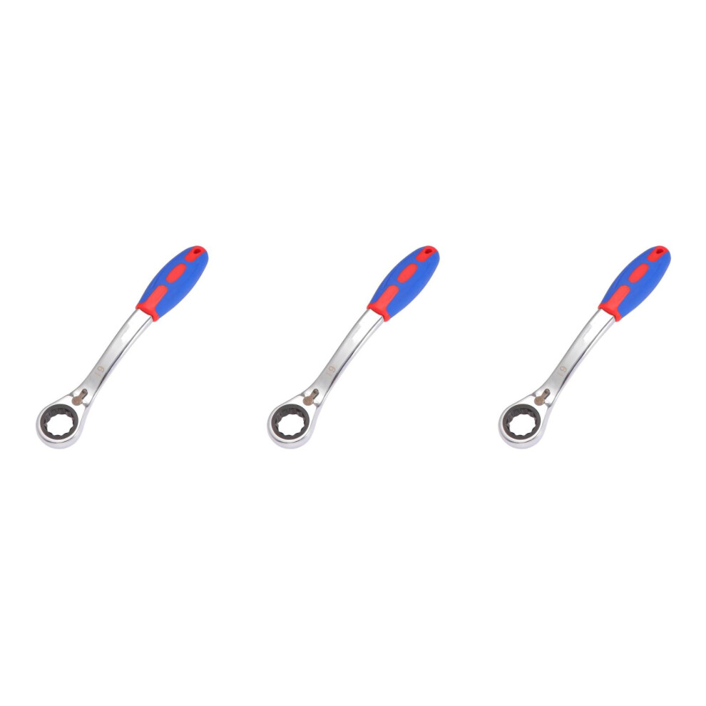 3Pcs Premium Steel Ratchet Wrench Spanner Tool For Tight Spaces 3703370302206